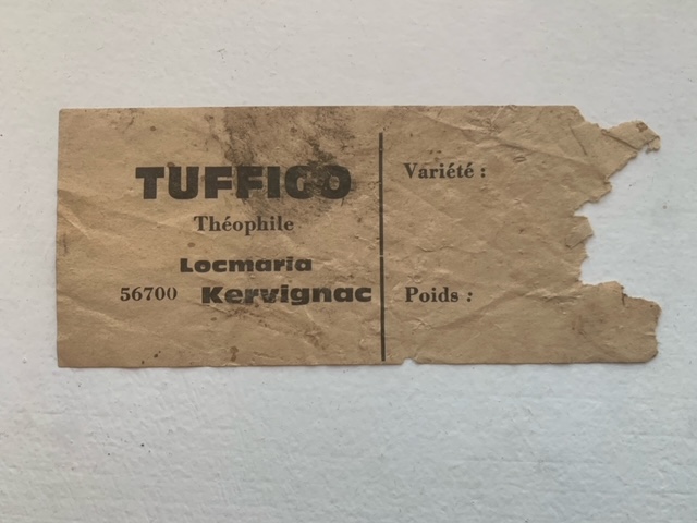 Étiquette légumes grand père agriculture Kervignac Tuffigo